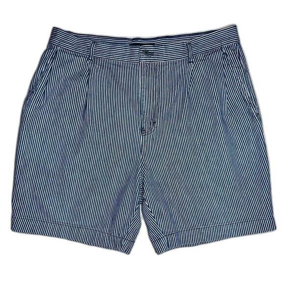 Vintage 90s Calvin Klein Sport Made in USA Hickory Stripe Pleated Shorts 38 - Picture 1 of 12